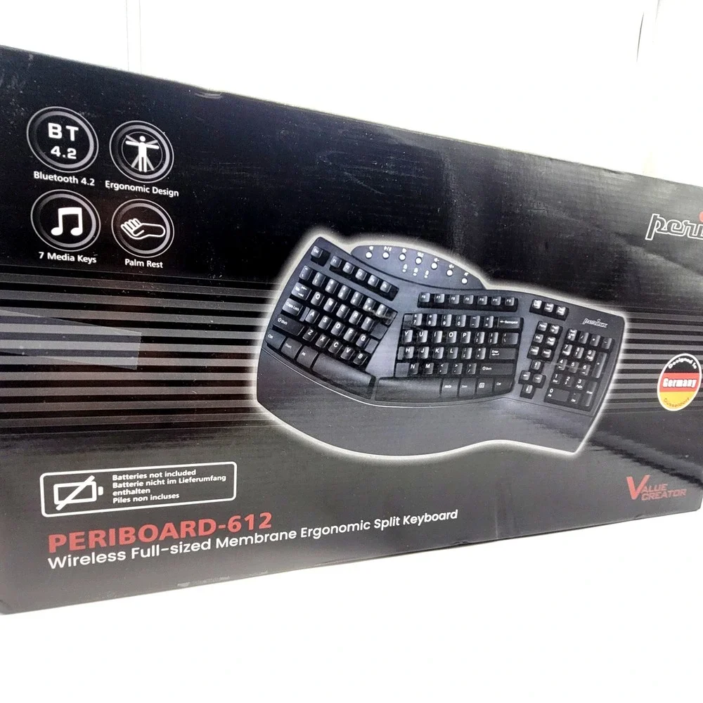 Perixx‎ Wireless Ergonomic Keyboard – PERIBOARD-612B – Dual Bluetooth & 2.4G
